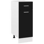 VIDAXL Armoire de plancher a tiroir Noir 30x46x81,5 cm Agglomere