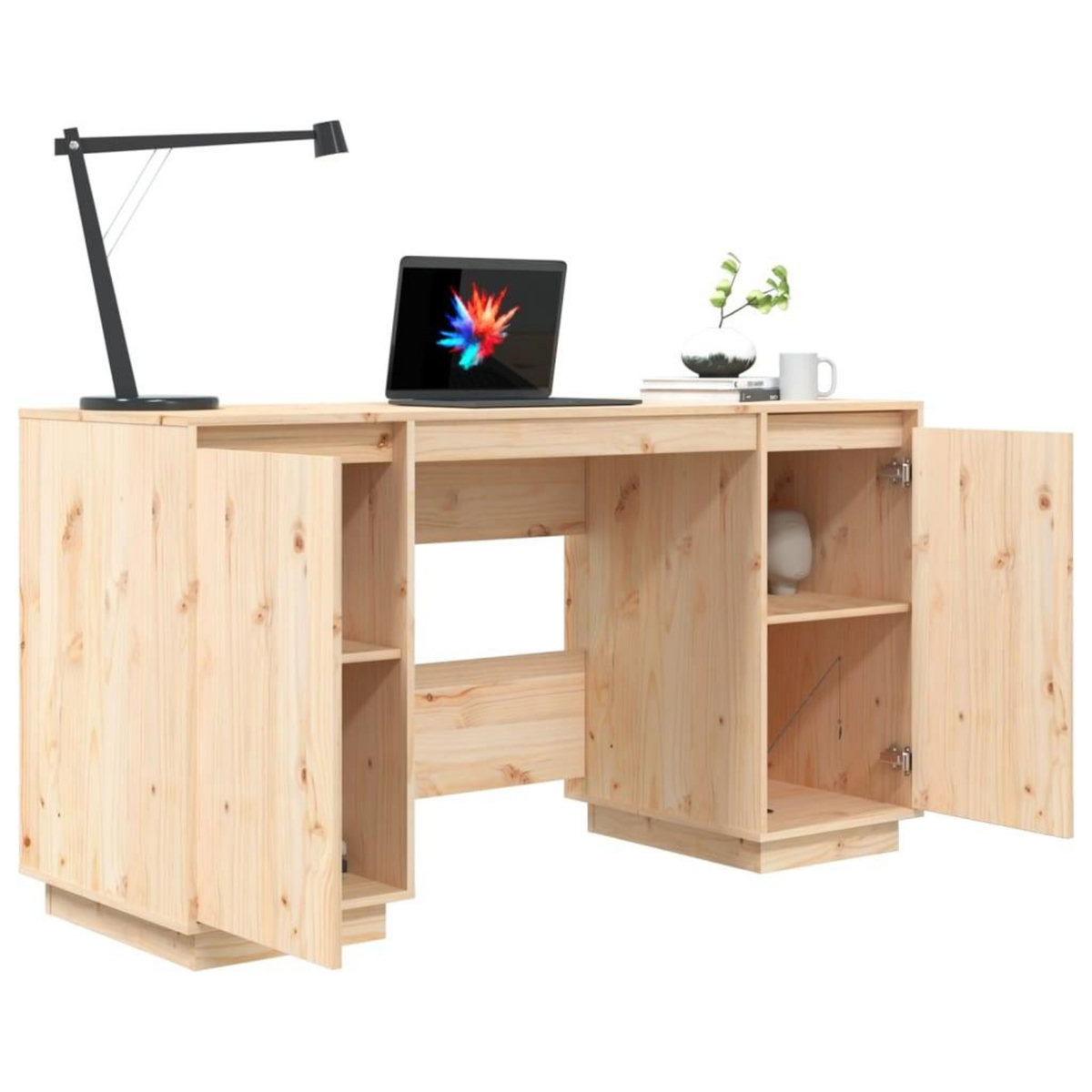 VIDAXL Bureau 140x50x75 cm bois massif de pin
