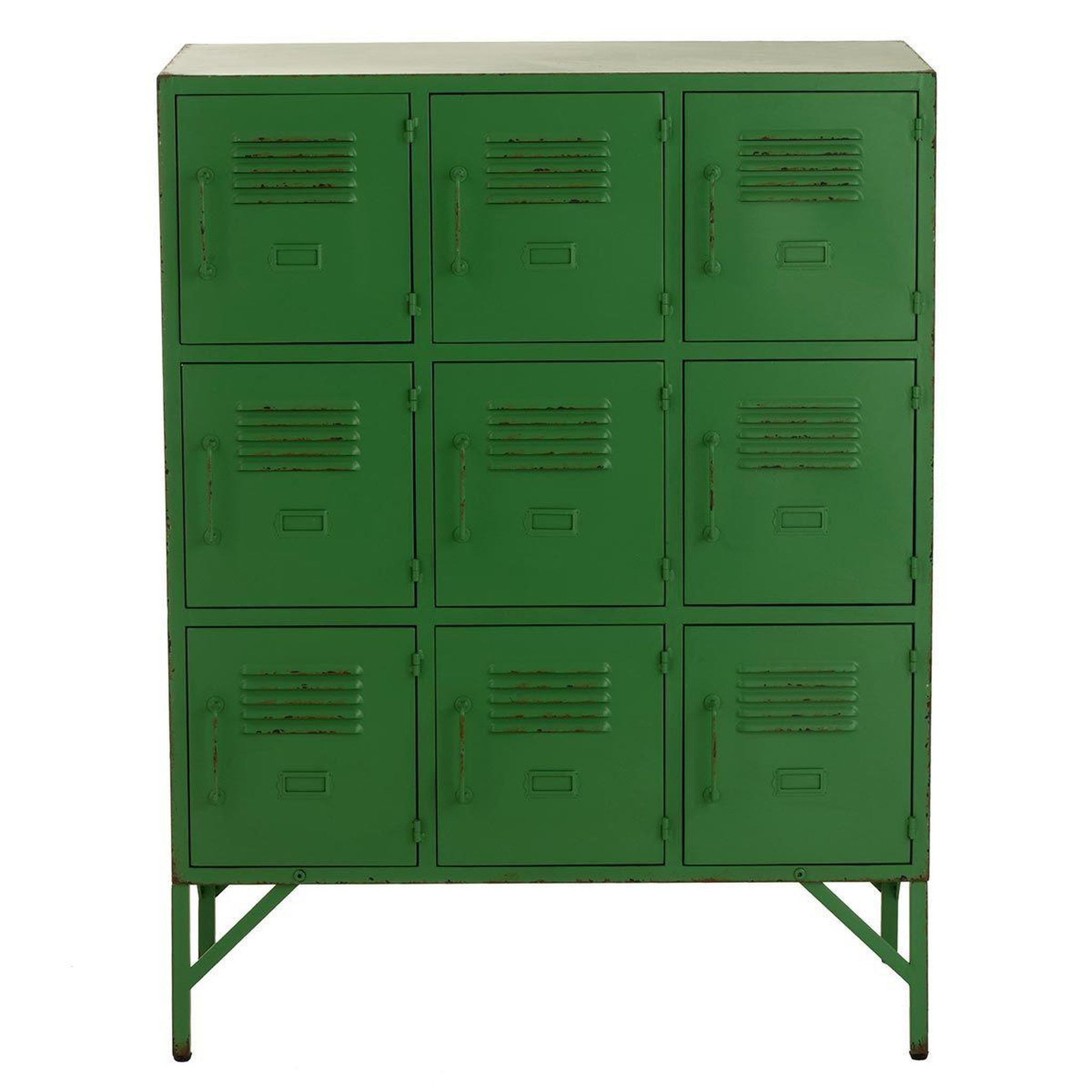 Voir la diapositive 2 : J-LINE Commode 9 portes en métal  pulgar  113cm vert