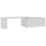Voir la diapositive 2 : VIDAXL Table basse Blanc 150x50x35 cm Bois d'ingenierie