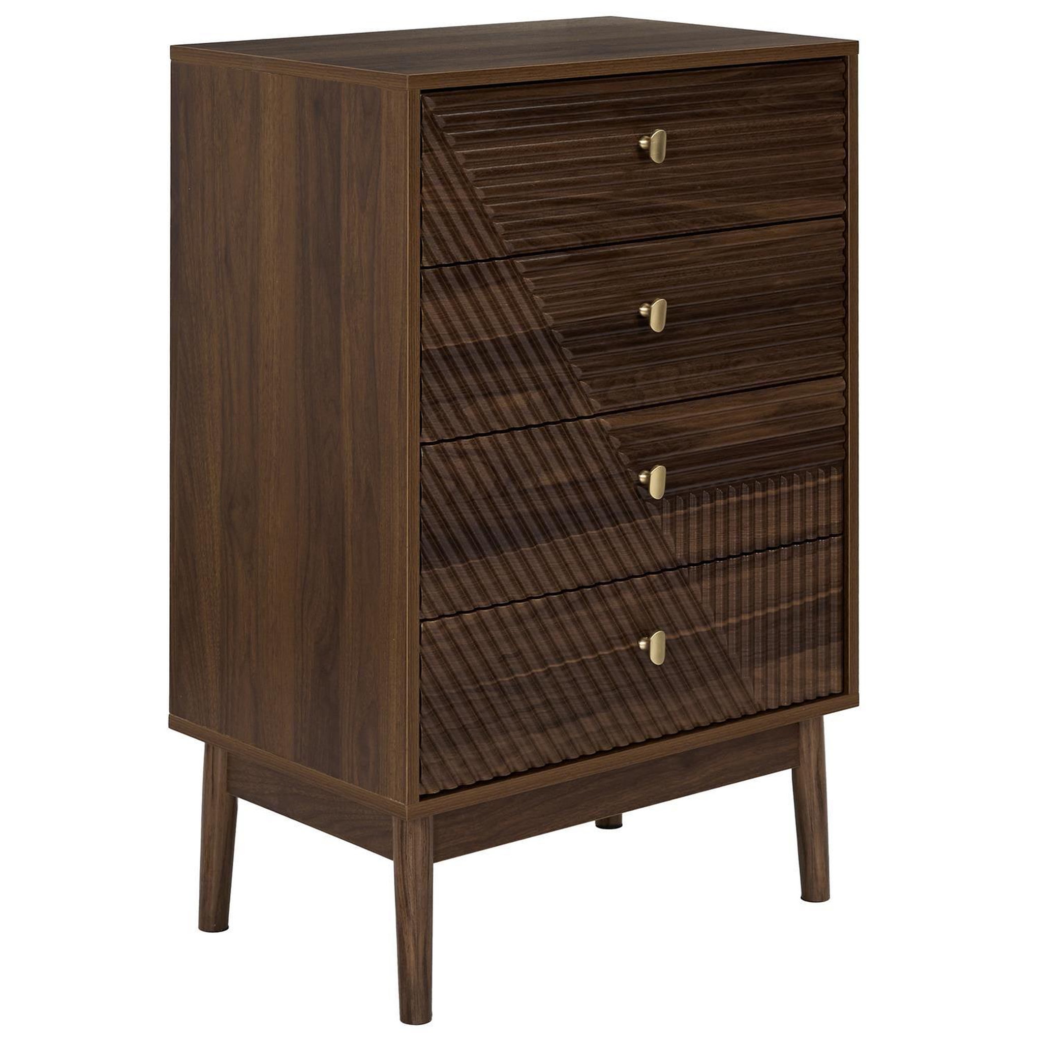 The Home Deco Factory Commode 4 tiroirs effet noyer tiffany - marron