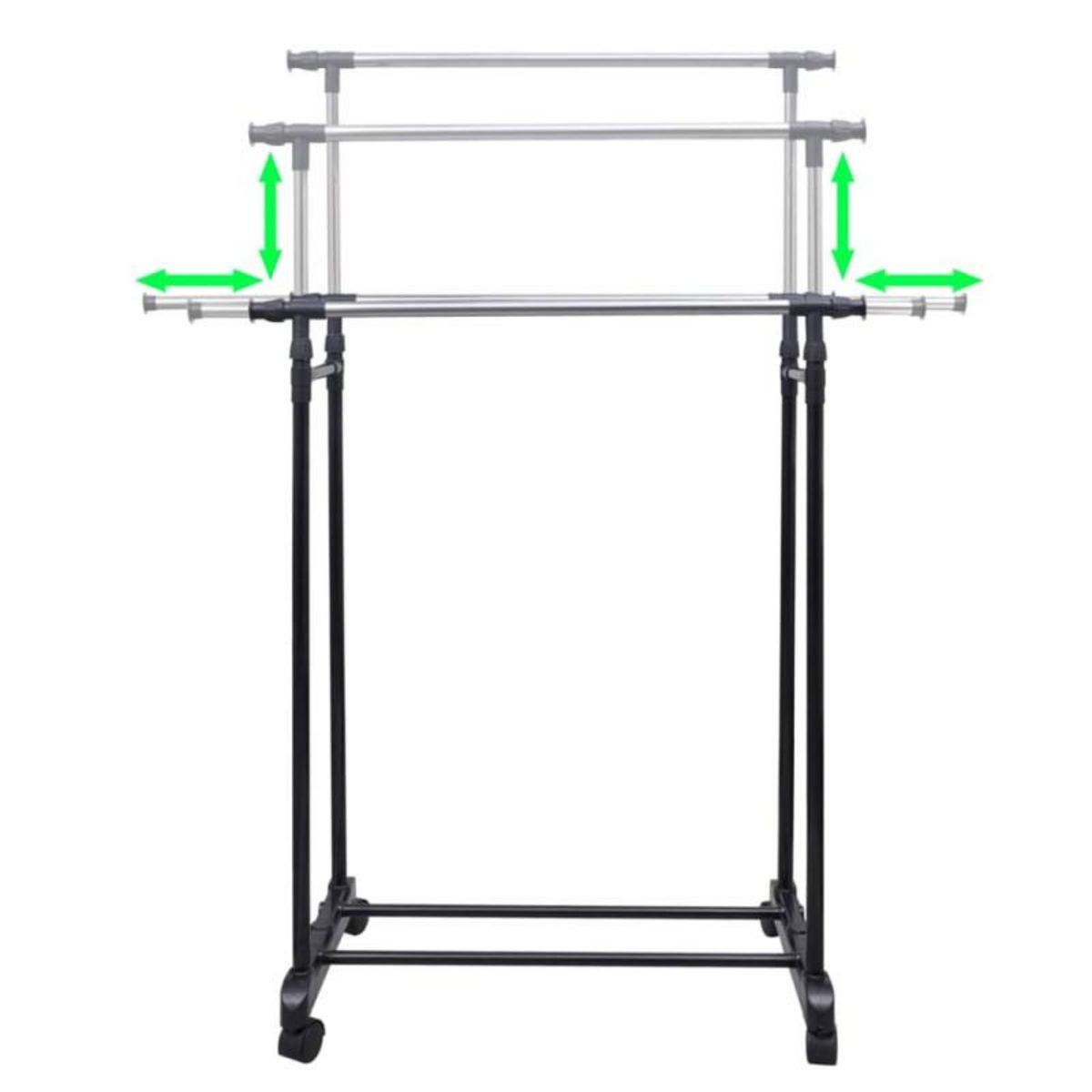 VIDAXL Porte manteaux réglables 2 pcs 2 rails d accrochage