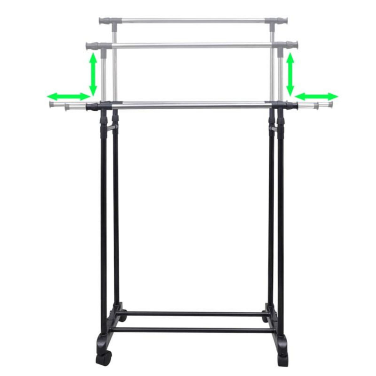 VIDAXL Porte manteaux réglables 2 pcs 2 rails d accrochage