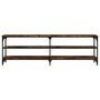 Voir la diapositive 5 : VIDAXL Meuble TV chene fume 160x30x50 cm bois d'ingenierie