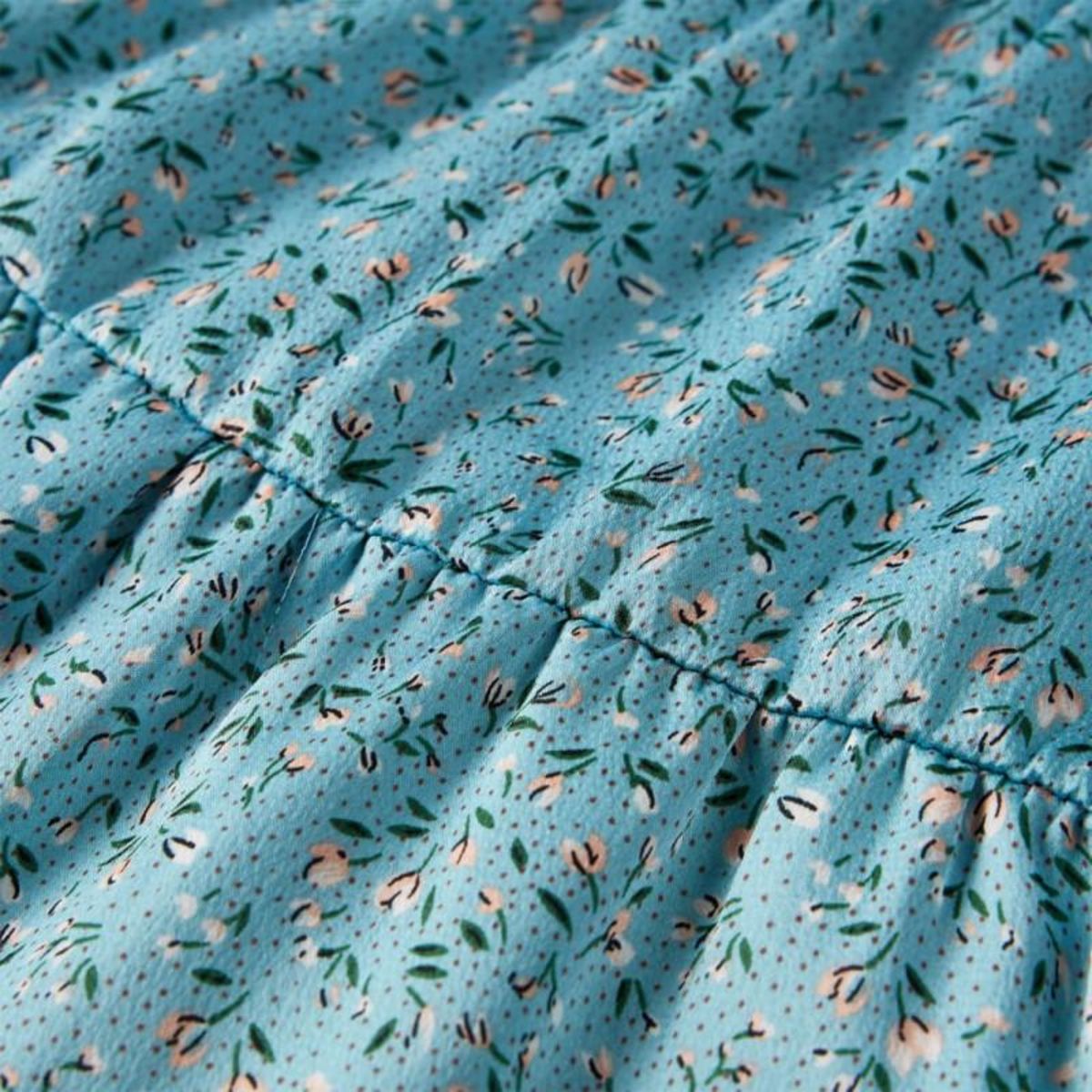 VIDAXL Robe enfants à manches longues bleu 128