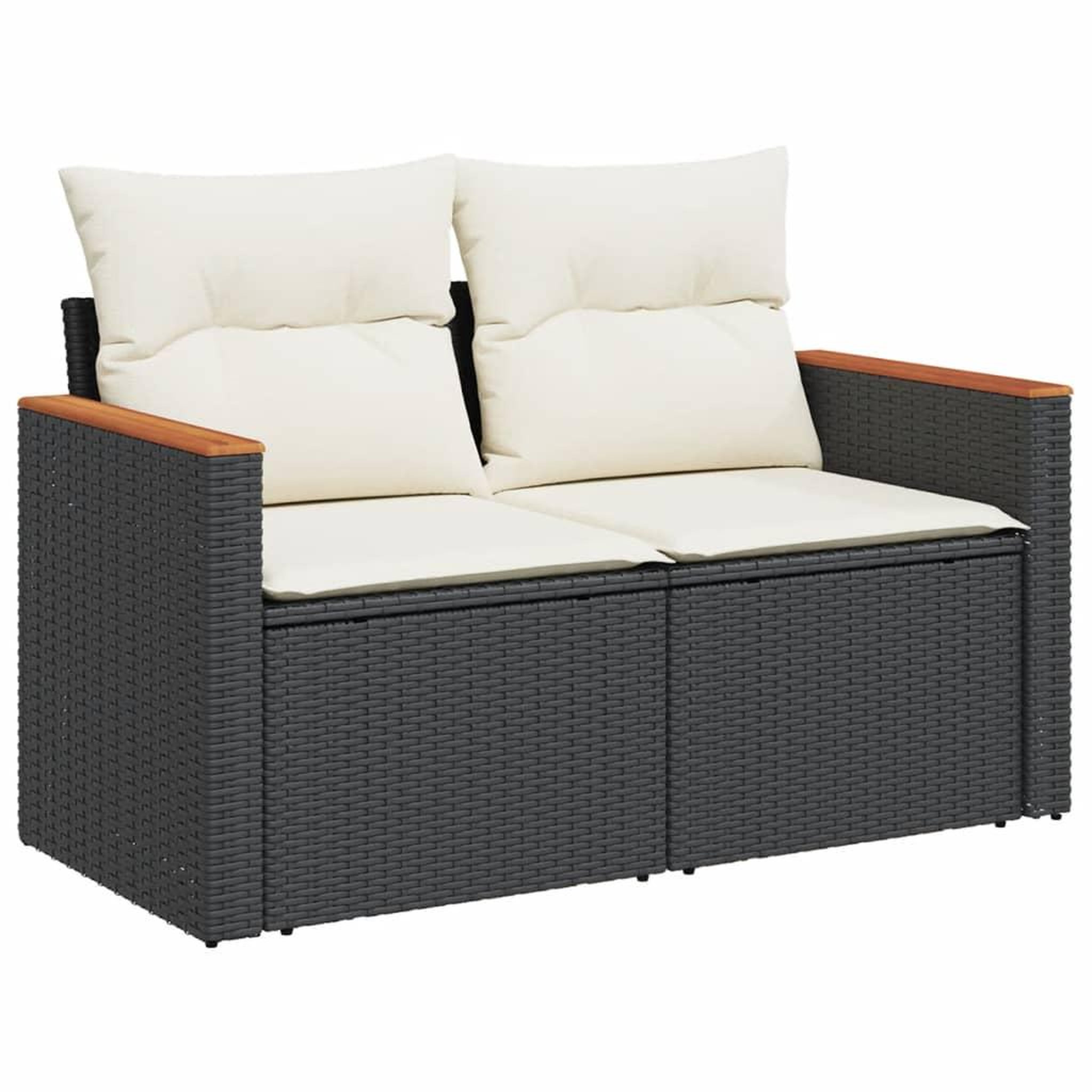 Voir la diapositive 3 : VIDAXL Salon de jardin 7 pcs avec coussins noir resine tressee