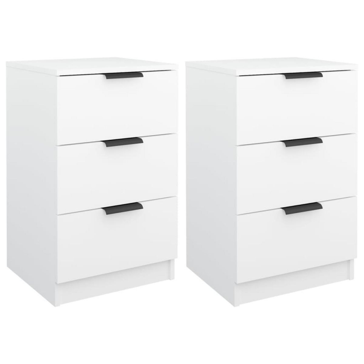 VIDAXL Tables de chevet 2 pcs Blanc 40x36x65 cm