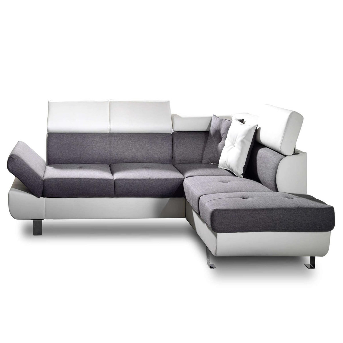 BEST MOBILIER Lisbona - canapé d'angle droit convertible - 5 places - avec têtières