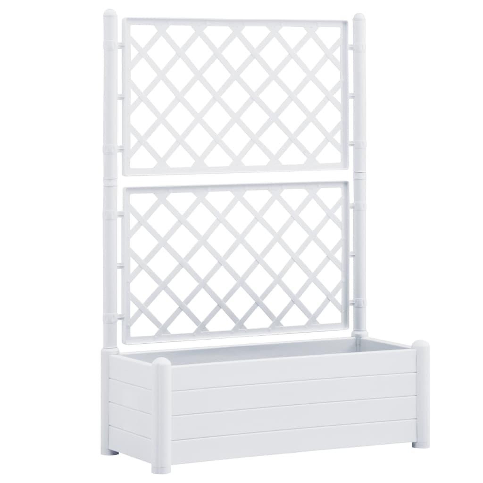 Voir la diapositive 2 : VIDAXL Jardiniere avec treillis 100x43x142 cm PP Blanc