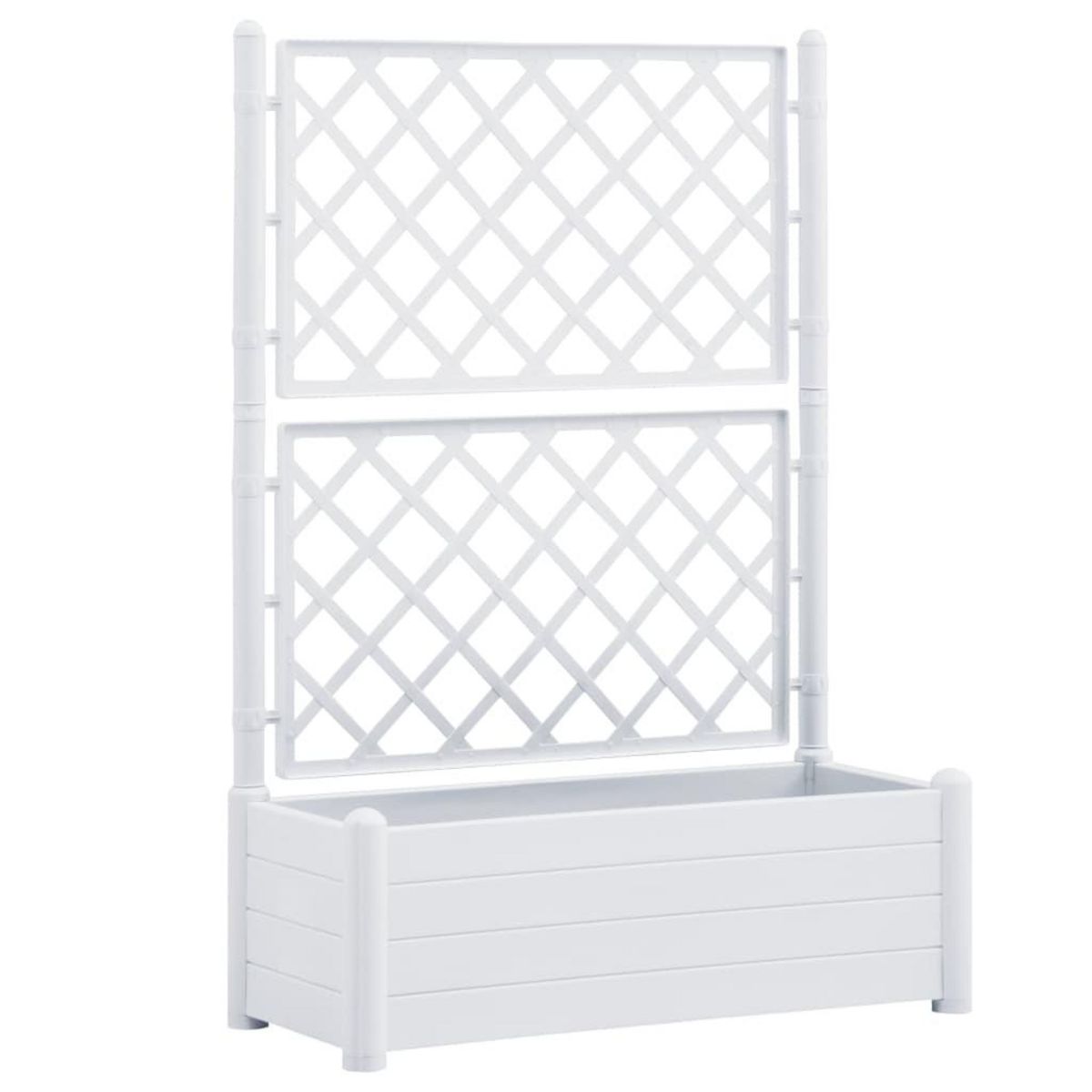 VIDAXL Jardiniere avec treillis 100x43x142 cm PP Blanc