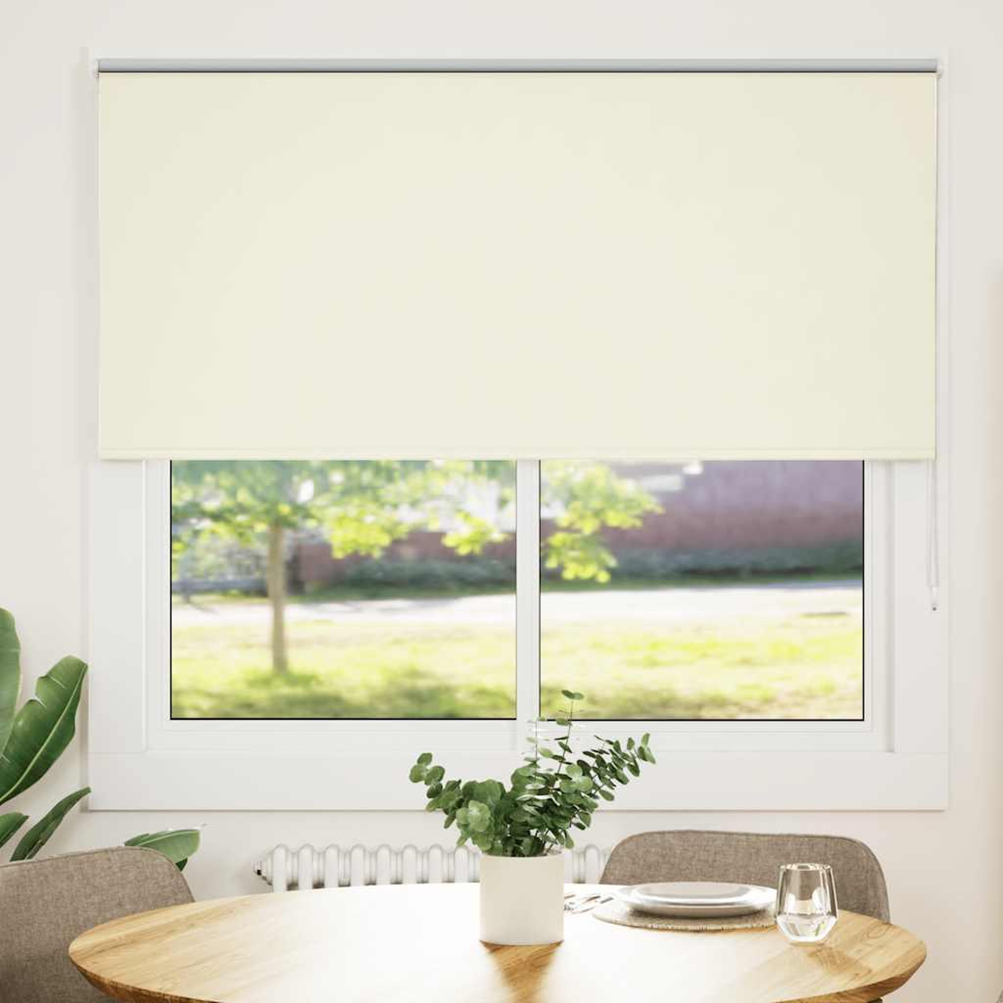 Voir la diapositive 2 : VIDAXL Store enrouleur occultant blanc casse 155x150 cm largeur tissu