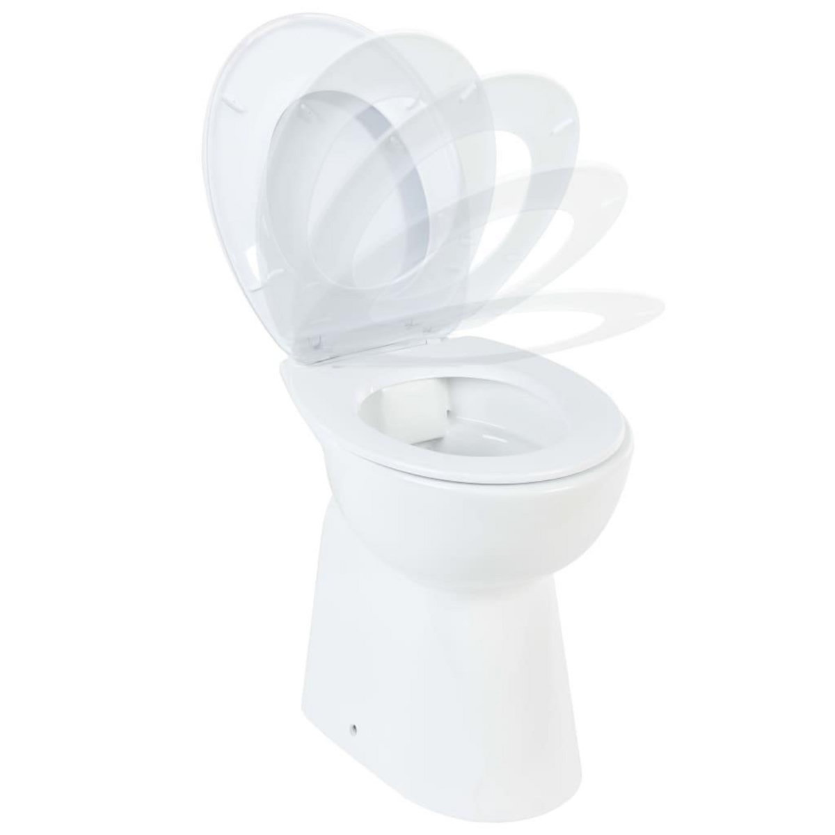 VIDAXL Toilette haute sans bord fermeture douce 7 cm Ceramique Blanc