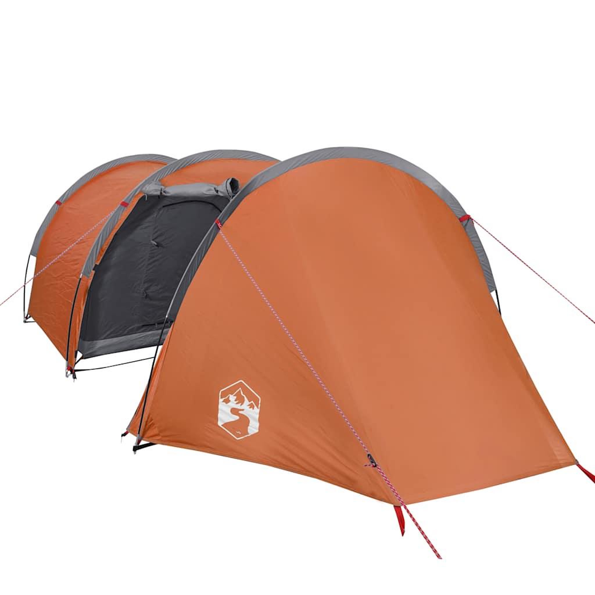 Voir la diapositive 4 : VIDAXL Tente de camping tunnel 4 personnes orange impermeable