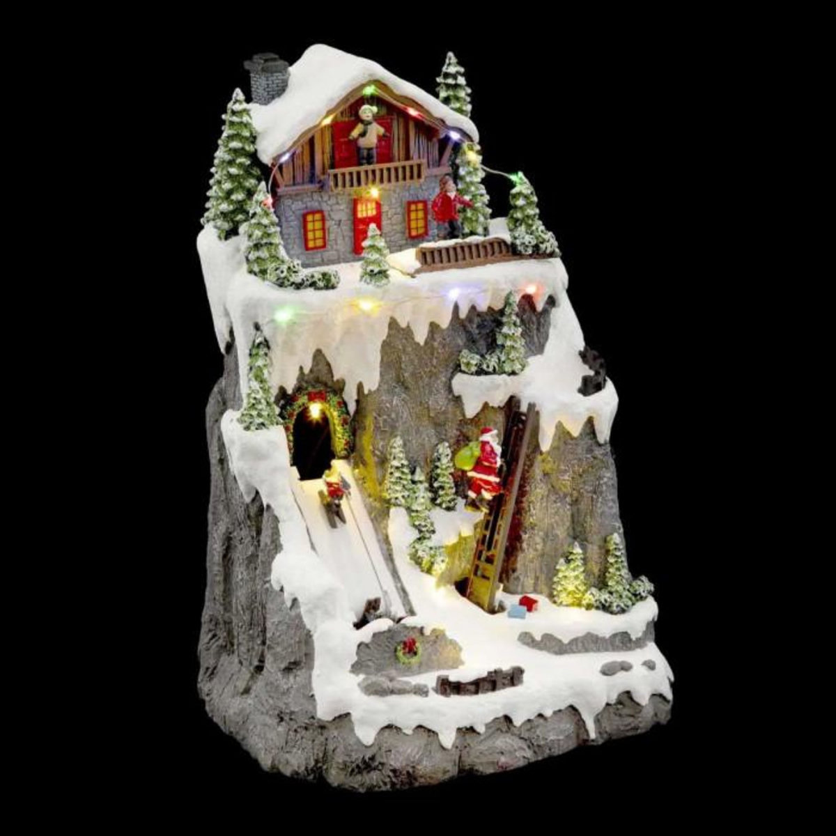 FEERIC LIGHT & CHRISTMAS Village de Noël  Père Noël Grimpeur  37cm Multicolore