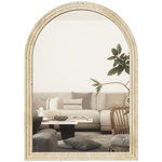 HOMCOM Miroir arche mural design effet pierre clair dim. 50 x 70 cm