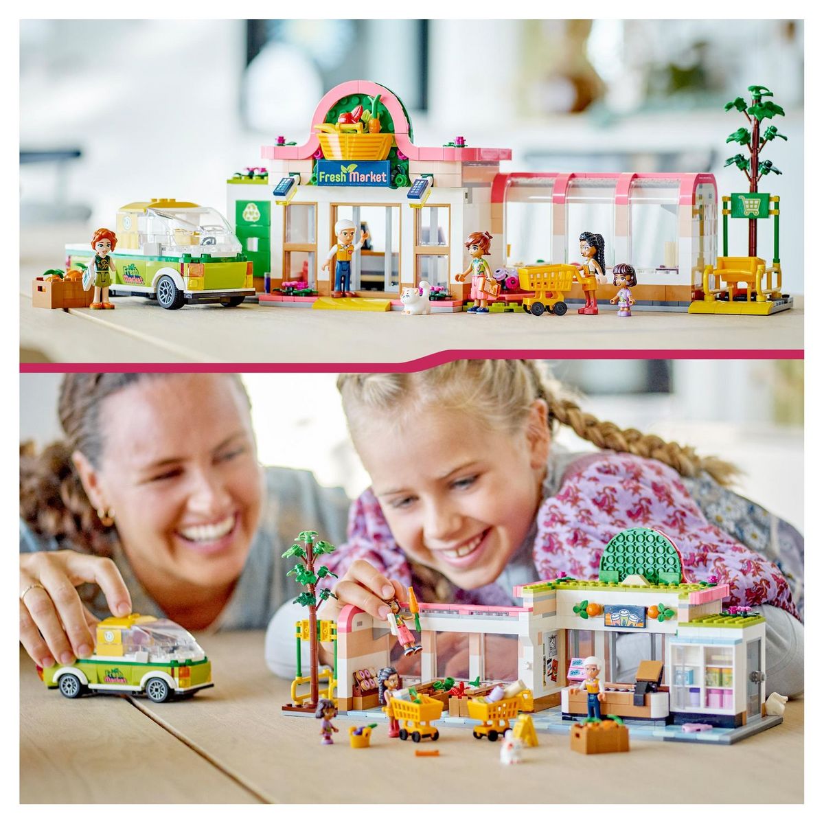 LEGO Friends 41729 L'épicerie biologique, Jouet Supermarché pour Filles et Garçons Dès 8 Ans, Jeu avec Camion & 4 Mini-Poupées