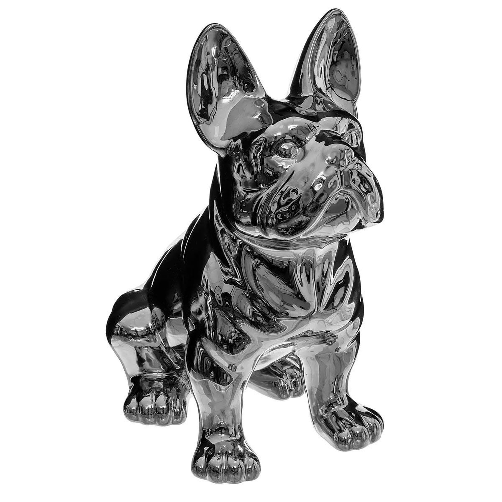 ATMOSPHERA Statuette déco  bulldog  22cm argent