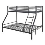Habitat et Jardin Lit superposé en métal  Leo  Sommiers inclus - 90/140 x 190 cm - Noir