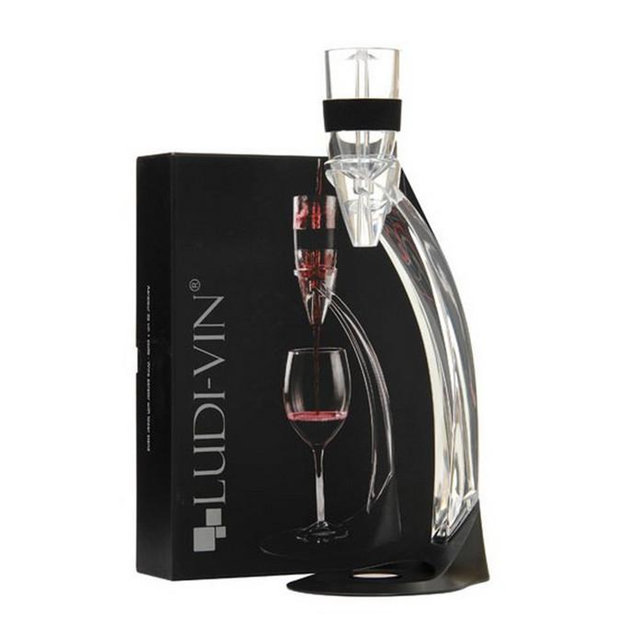 Voir la diapositive 2 : ludi-vin Aérateur de vin avec socle noir/transparent - 41892