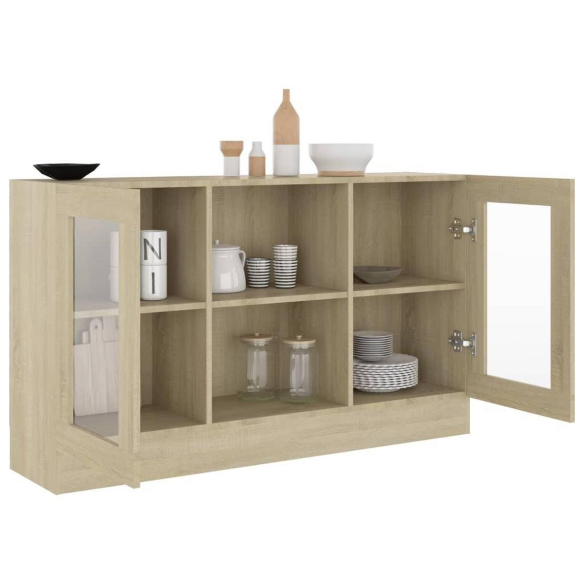 VIDAXL Armoire a vitrine Chene sonoma 120x30,5x70 cm Bois d'ingenierie