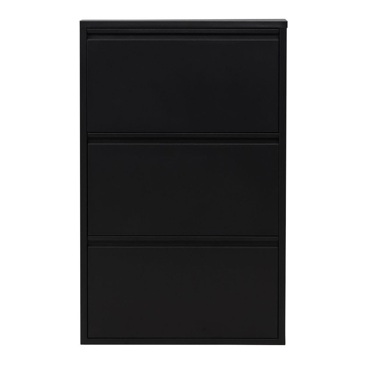 Paris Prix Meuble à Chaussures 3 compartiments  Bonito  103cm Noir