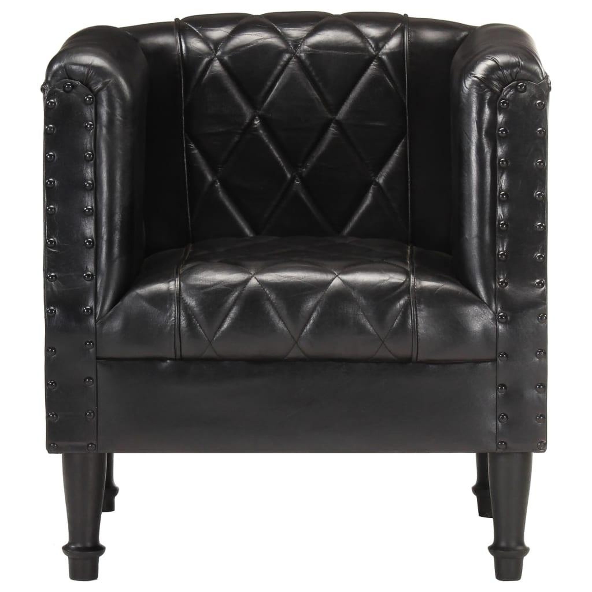 Voir la diapositive 2 : VIDAXL Chaise cabriolet Noir Cuir veritable de chevre