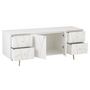 Voir la diapositive 5 : Paris Prix Buffet 4 Tiroirs & 2 Portes  Remina  150cm Blanc & Or