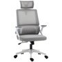Voir la diapositive 1 : VINSETTO Chaise de bureau ergonomique réglable inclinable pivotante maille polyester gris