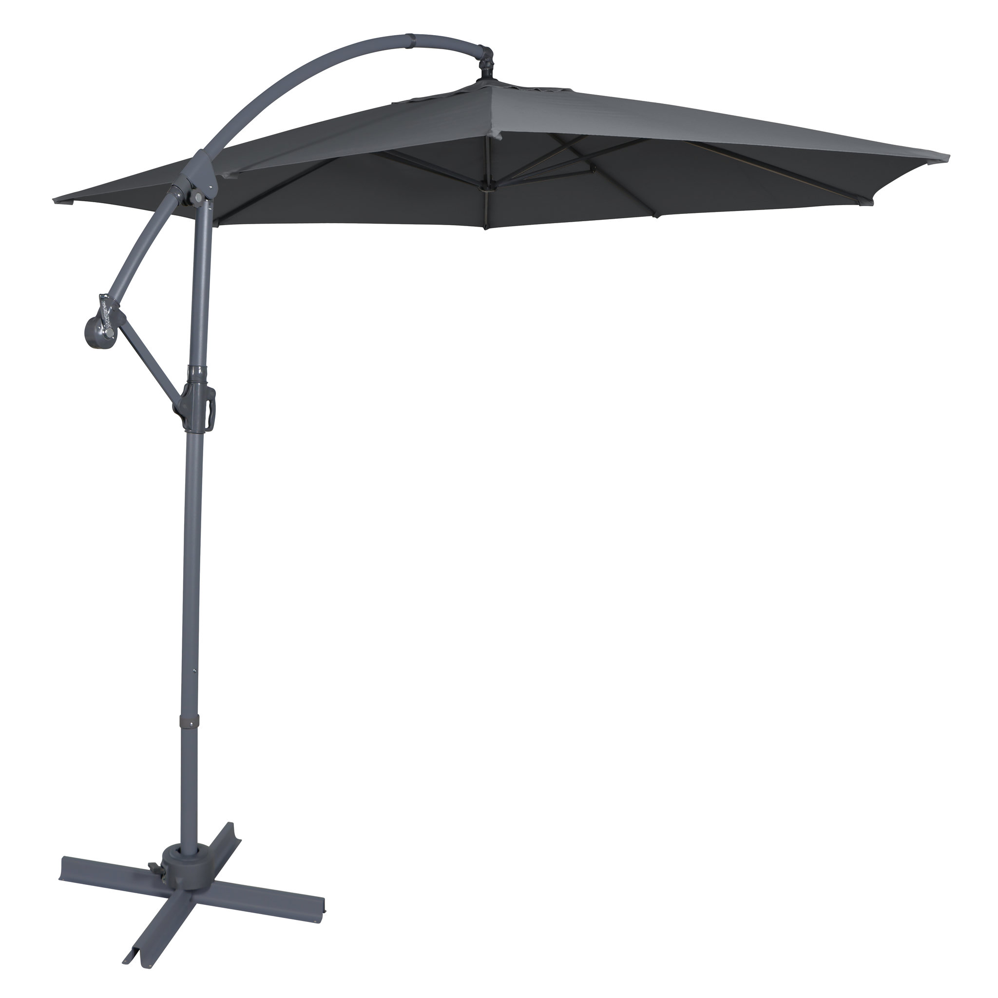 Voir la diapositive 2 : GARDENSTAR Parasol déporté Octogonale  - Aluminium et polyester - 3x4m - Gris