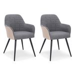Paris Prix Lot de 2 Fauteuils Design  Singolo  81cm Beige & Gris
