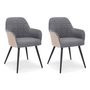 Voir la diapositive 1 : Paris Prix Lot de 2 Fauteuils Design  Singolo  81cm Beige & Gris