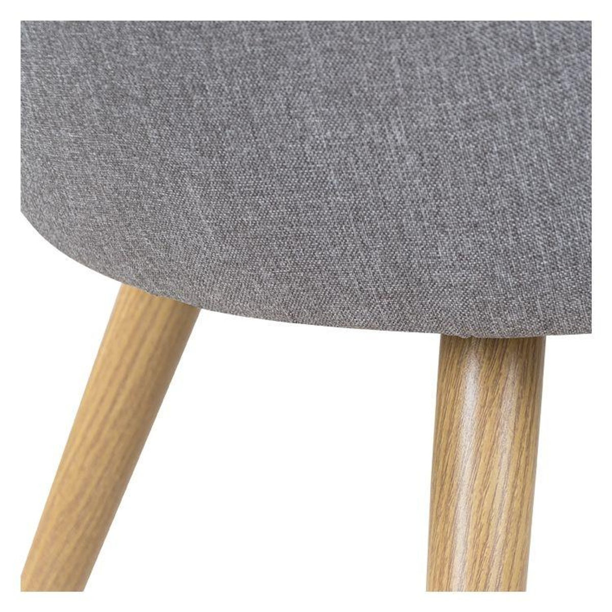 Rendez vous déco Lot de 2 chaises en tissu gris clair et pieds en métal - Chiara