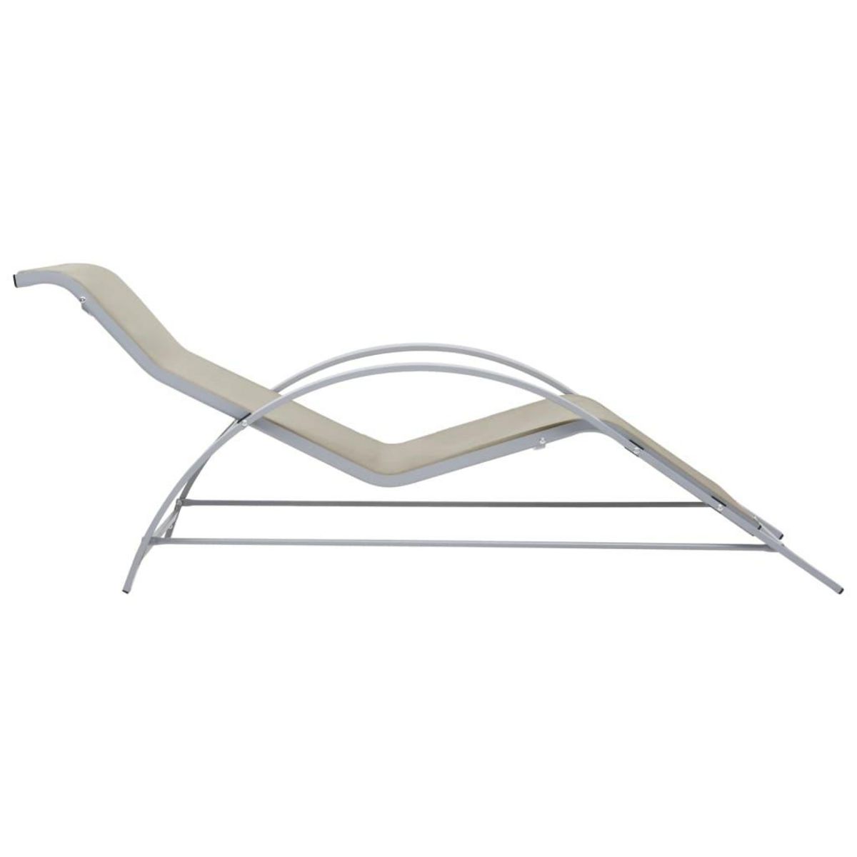 VIDAXL Chaises longues lot de 2 avec table Aluminium Creme