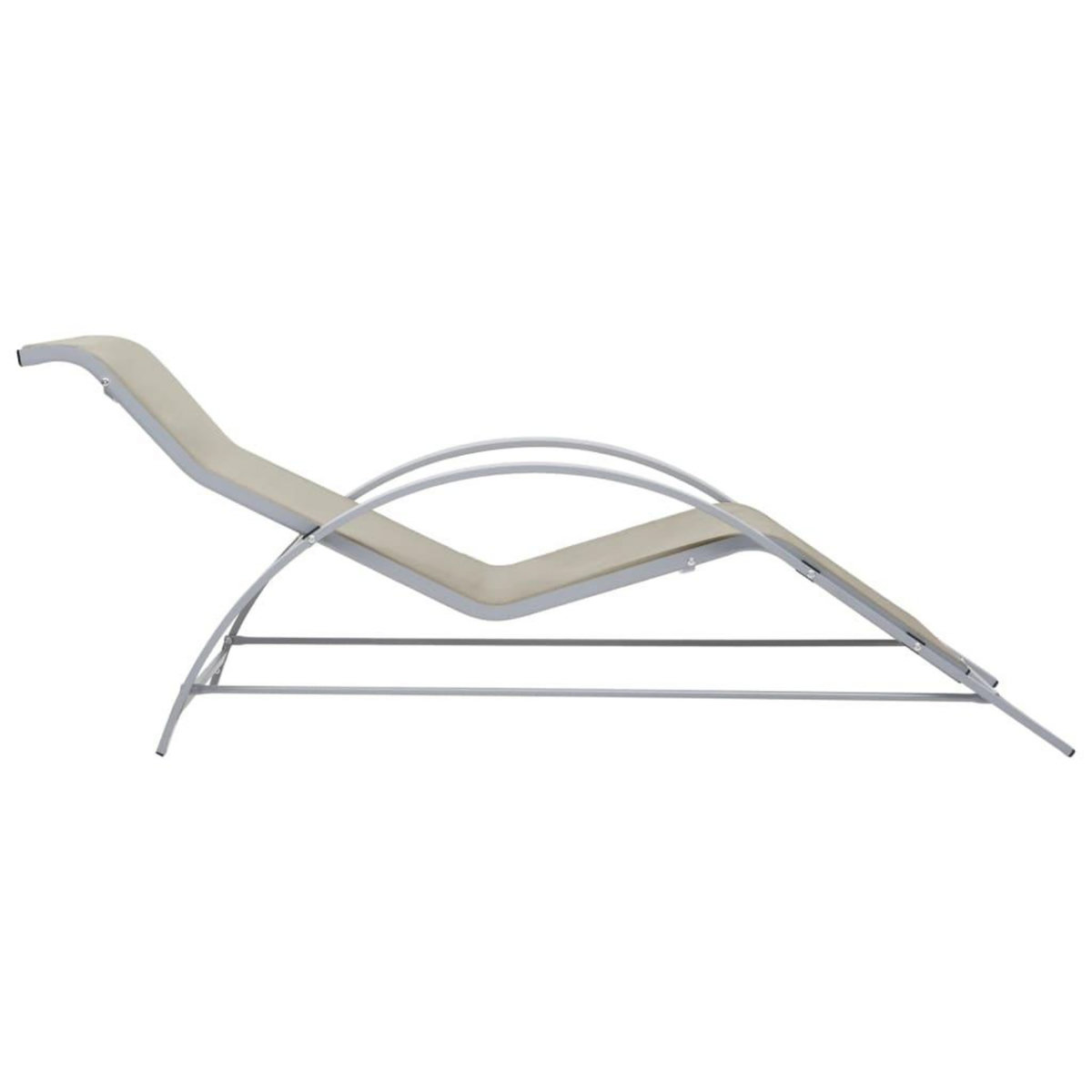VIDAXL Chaises longues lot de 2 avec table Aluminium Creme