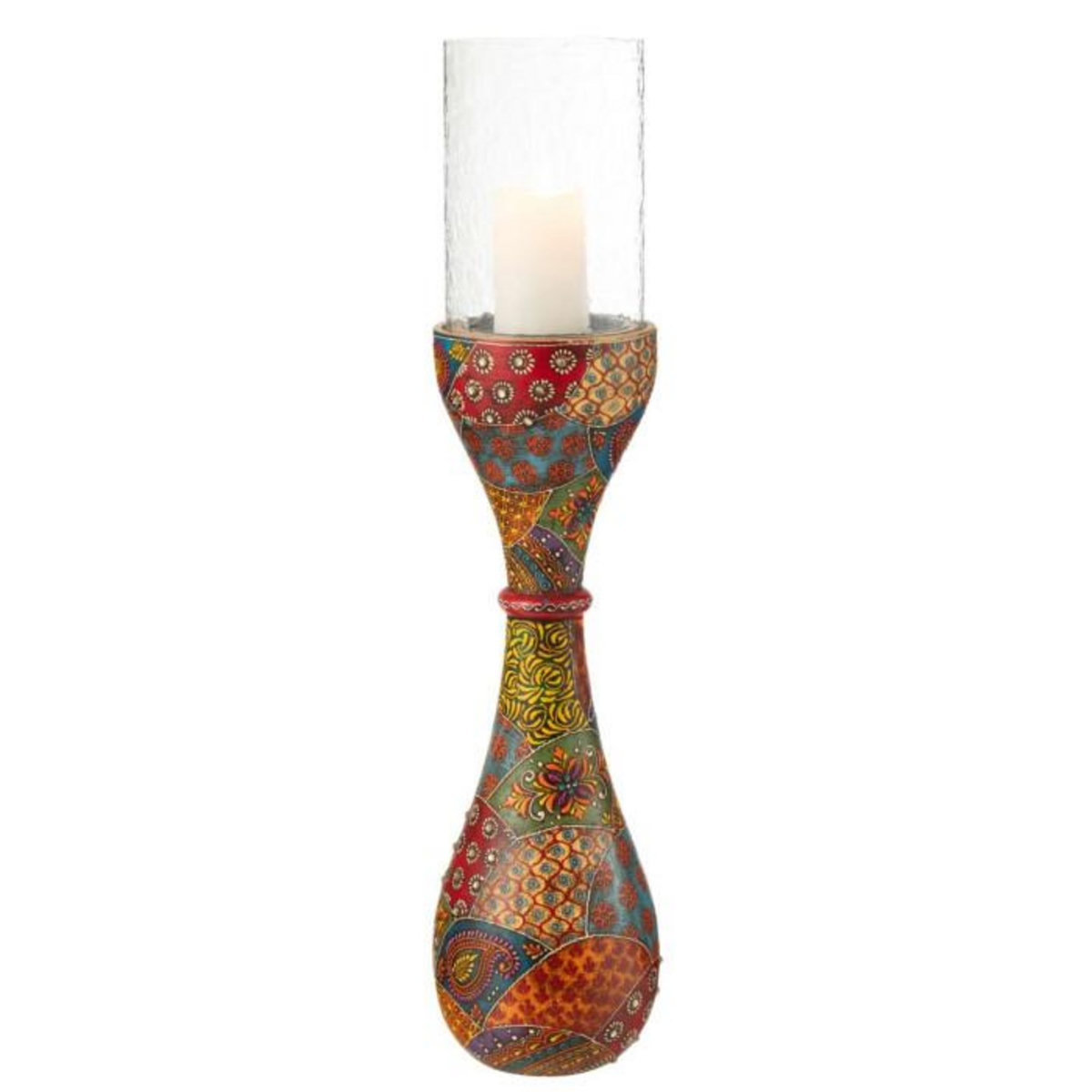 Paris Prix Photophore Déco en Bois  Delhi  56cm Multicolore