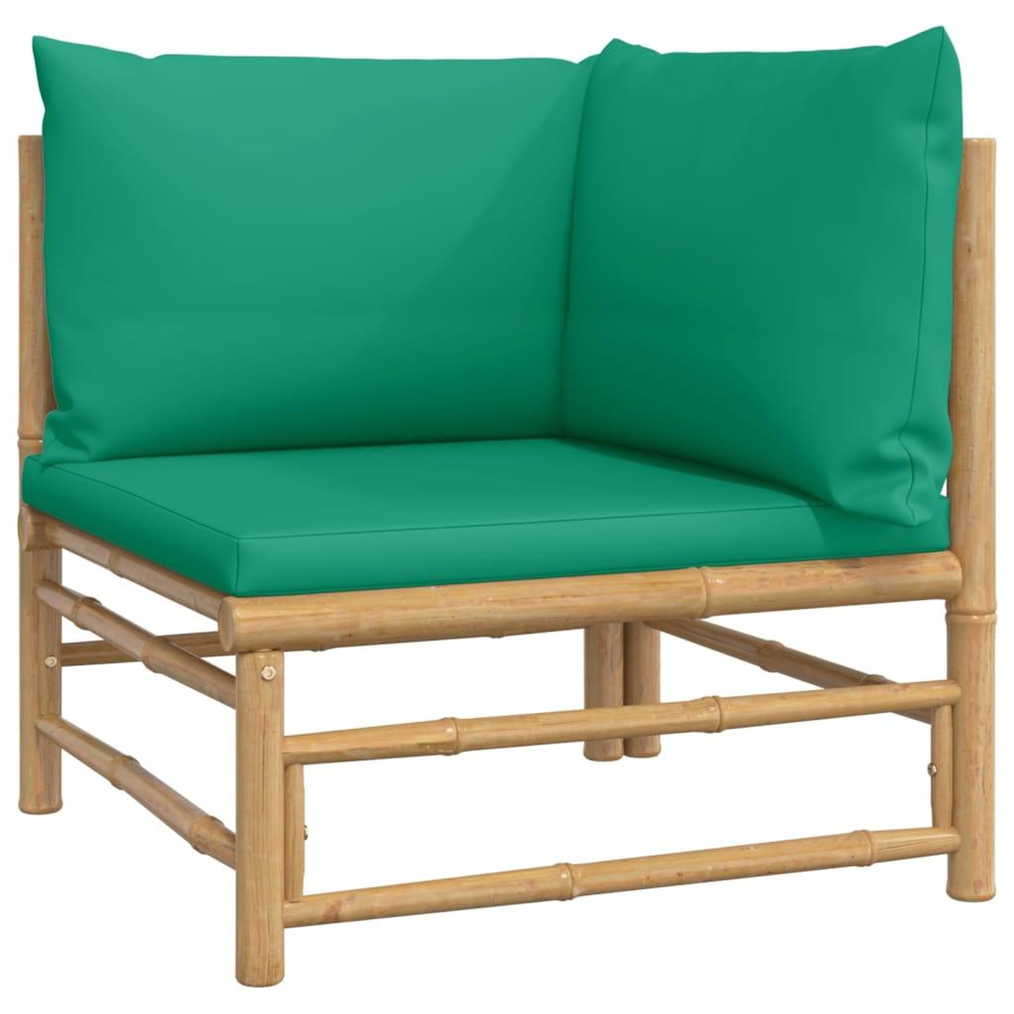 Voir la diapositive 4 : VIDAXL Salon de jardin 5 pcs avec coussins vert bambou