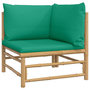 Voir la diapositive 4 : VIDAXL Salon de jardin 5 pcs avec coussins vert bambou