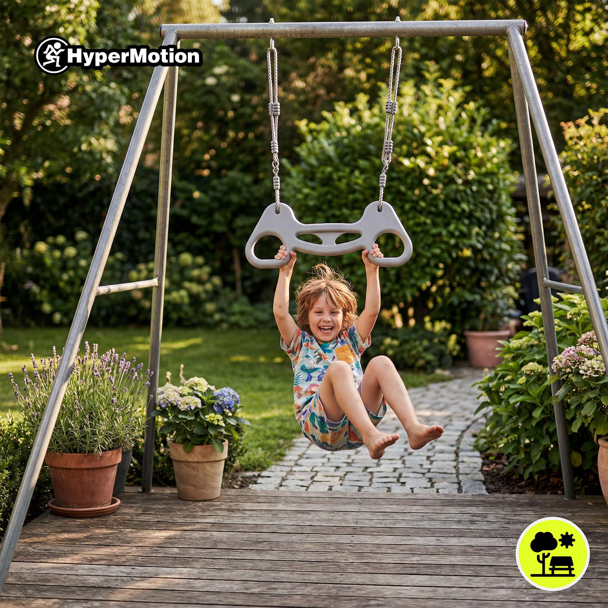 Voir la diapositive 2 : HYPERMOTION Trapèze de gymnastique HyperMotion pour enfants avec poignée antidérapantes-