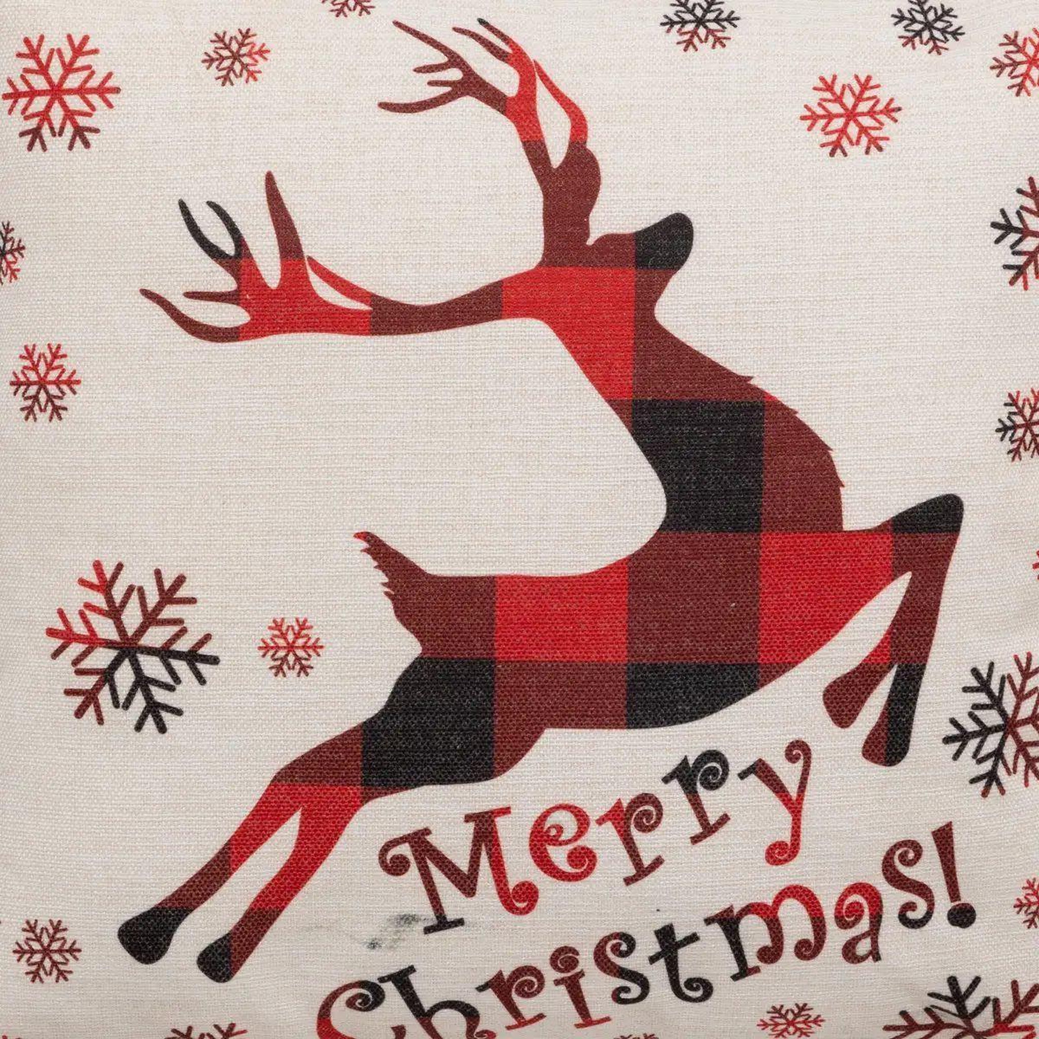 Voir la diapositive 2 : ATMOSPHERA Coussin déco de noël  renne  40x40cm beige