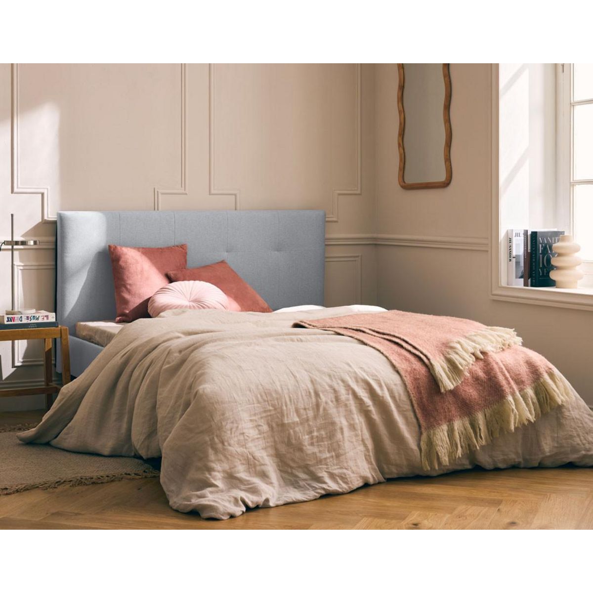 BEST MOBILIER Monet - lit - 160x200 - sommier inclus - en tissu