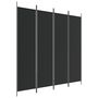 Voir la diapositive 2 : VIDAXL Cloison de separation 4 panneaux Noir 200x200 cm Tissu