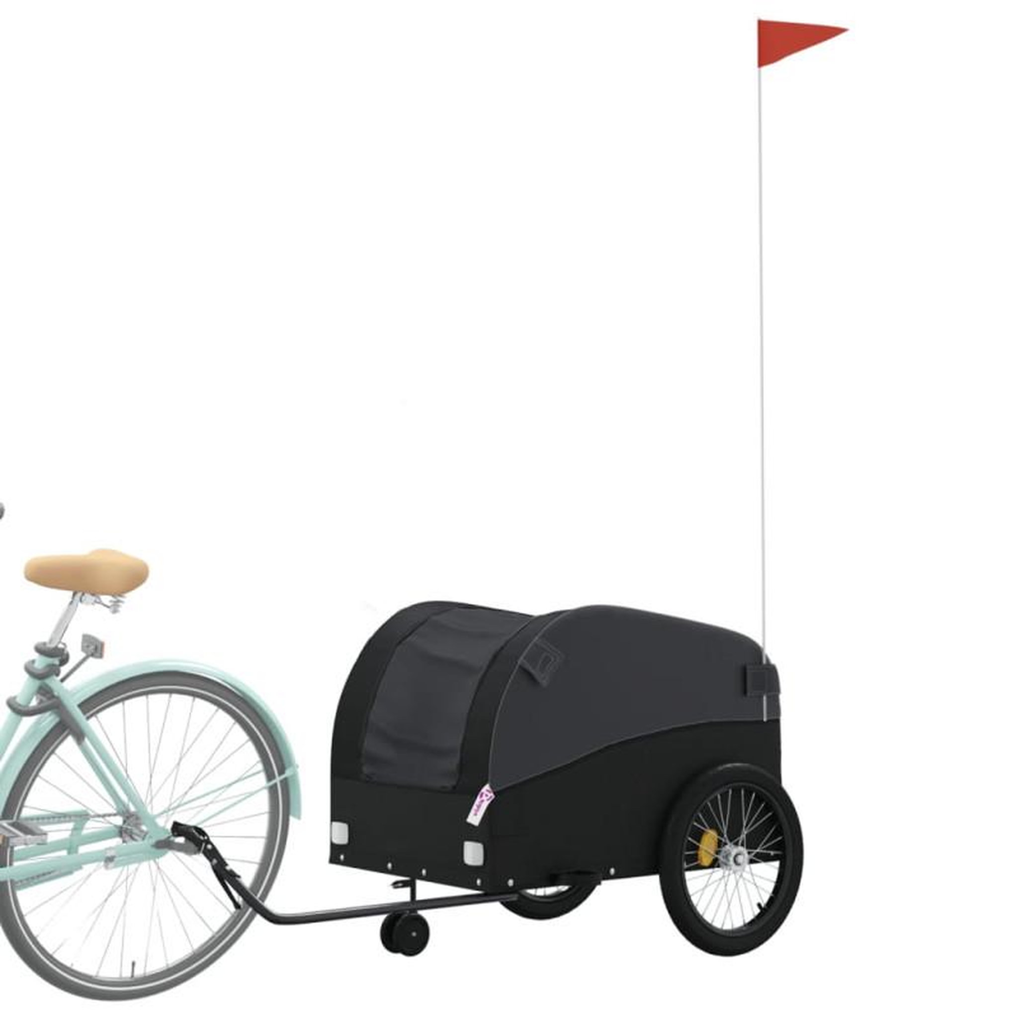 Voir la diapositive 3 : VIDAXL Remorque de vélo noir 45 kg fer