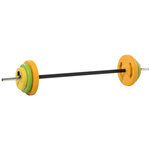 HOMCOM Ensemble haltères et barre 20 Kg - musculation réglable - entraînement musculaire & haltérophilie