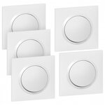 Legrand Lot de 5 interrupteurs va-et-vient complet, LEGRAND Dooxie, blanc