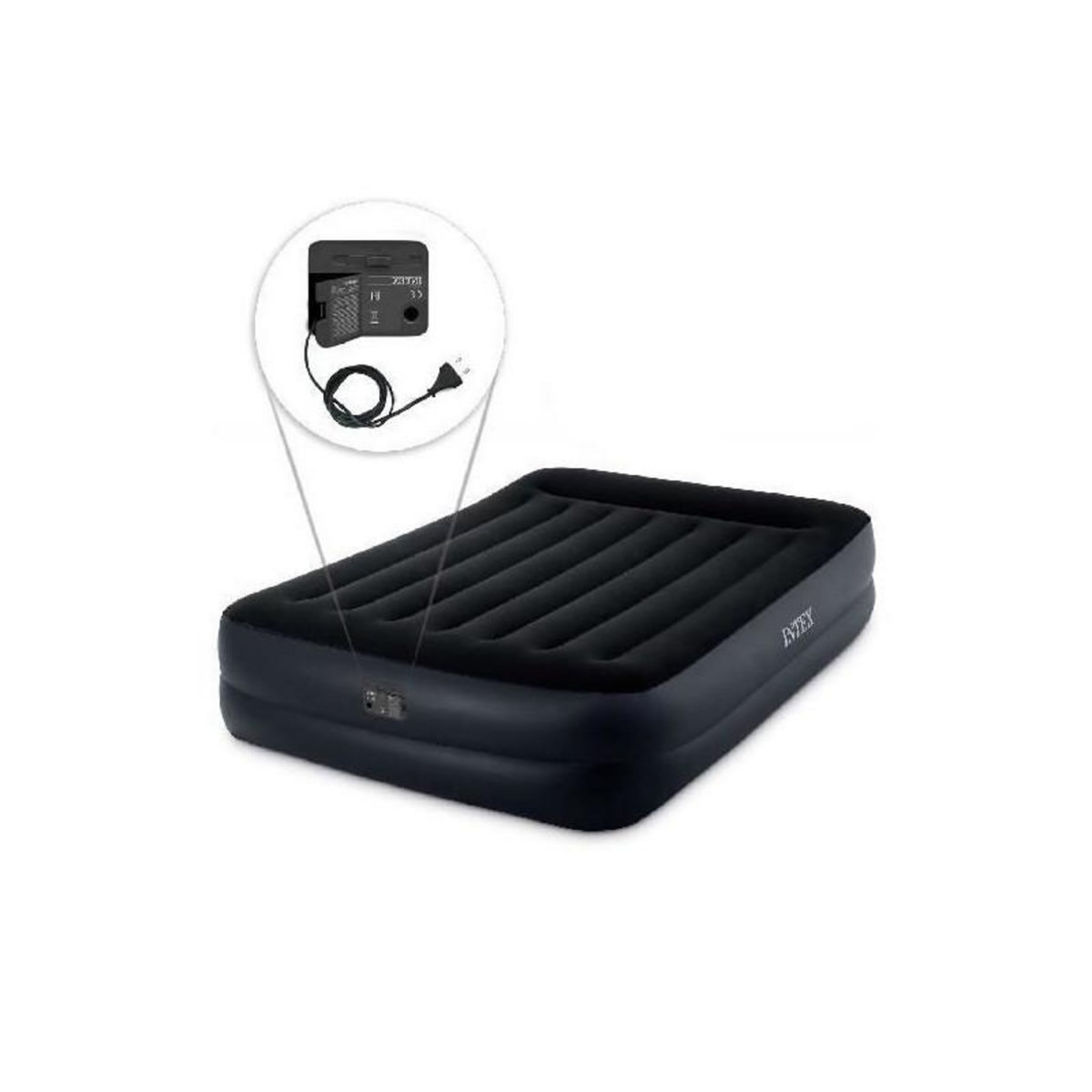 INTEX Matelas Gonflable Électrique 2 Places  Fibertech  Bleu