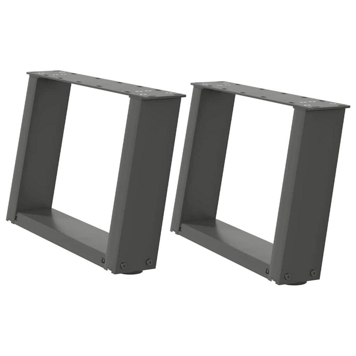 VIDAXL Pieds de table basse forme de U 2 pcs anthracite 40x(30-31) cm