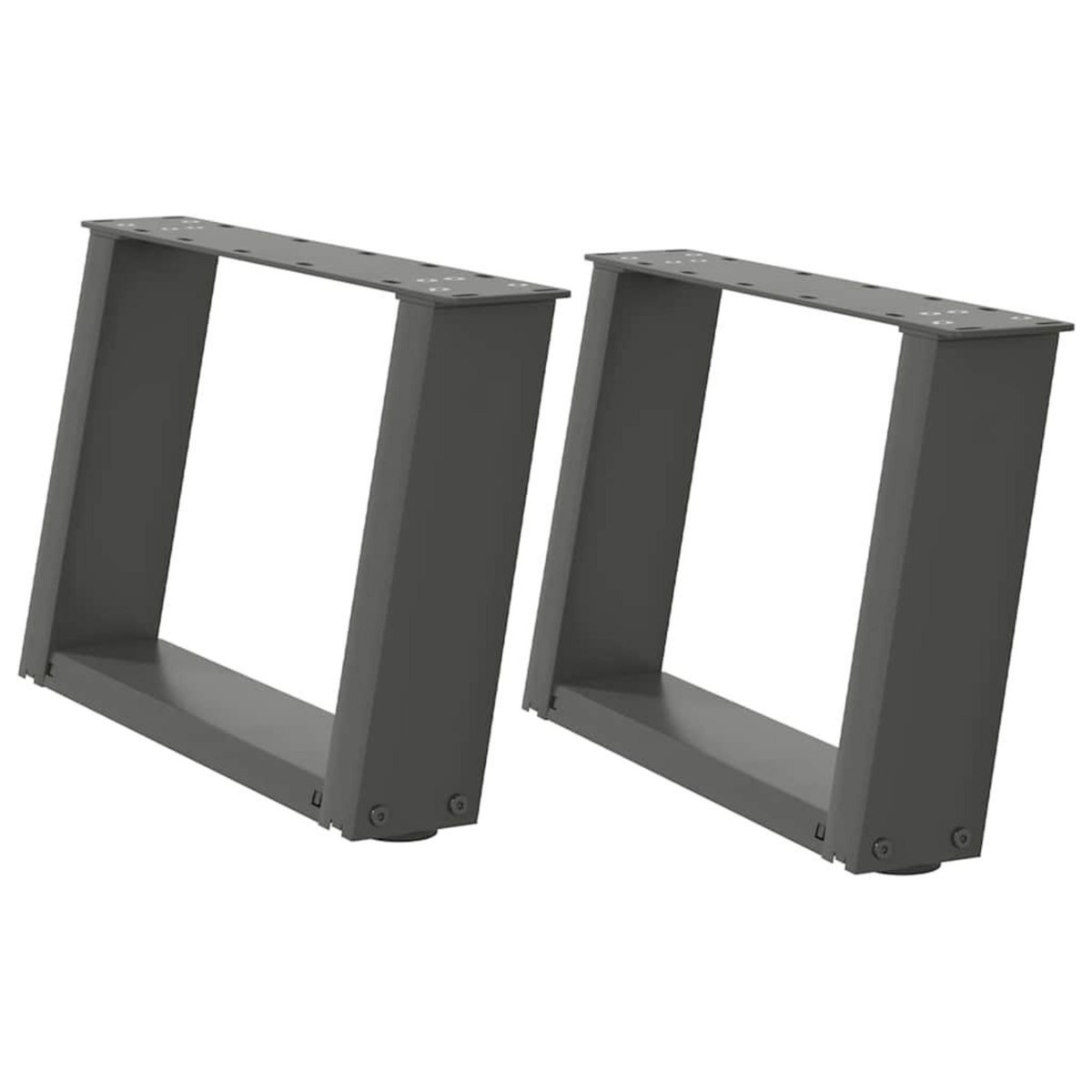 VIDAXL Pieds de table basse forme de U 2 pcs anthracite 40x(30-31) cm