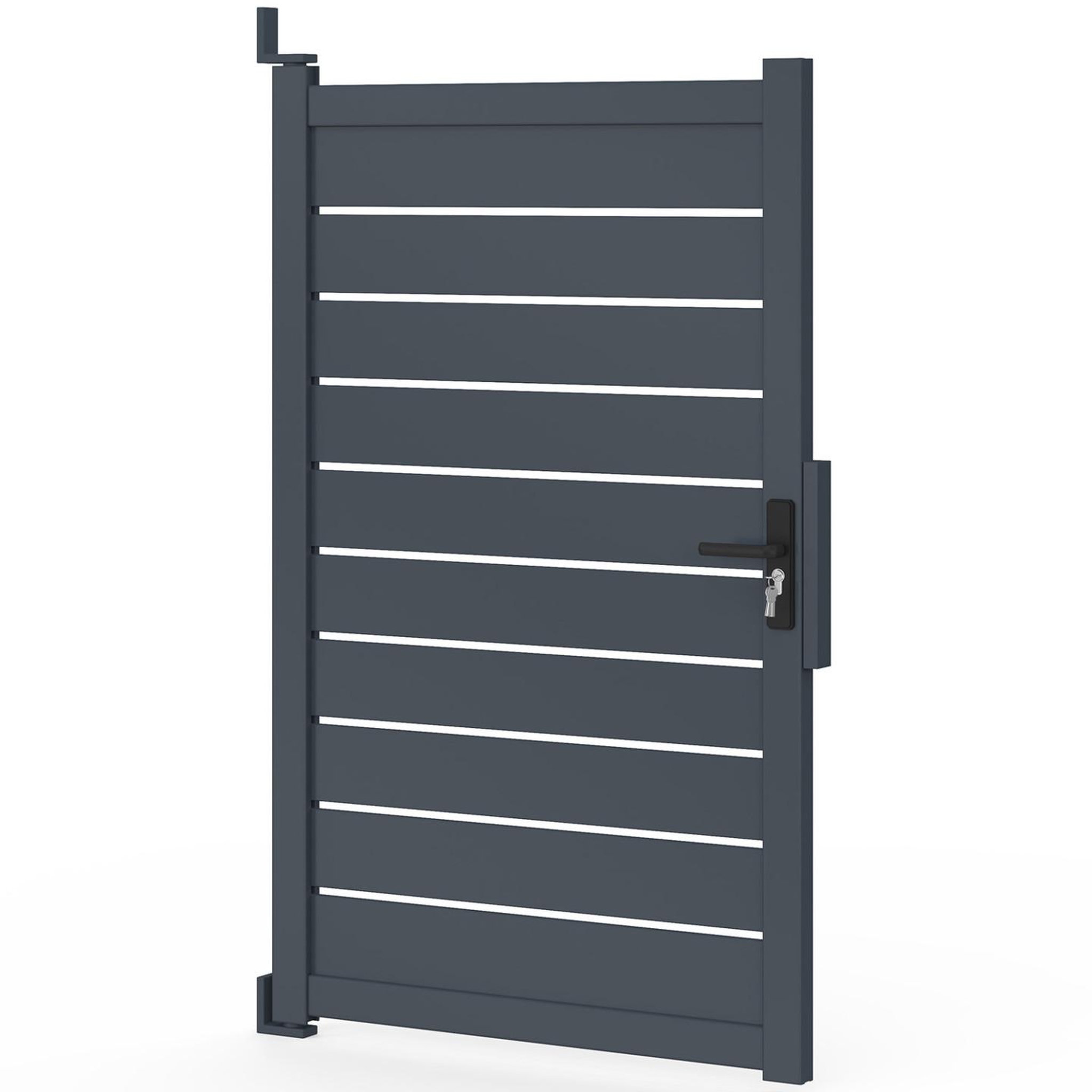 ID MARKET Portillon 100x160 cm en aluminium ajouré gris anthracite
