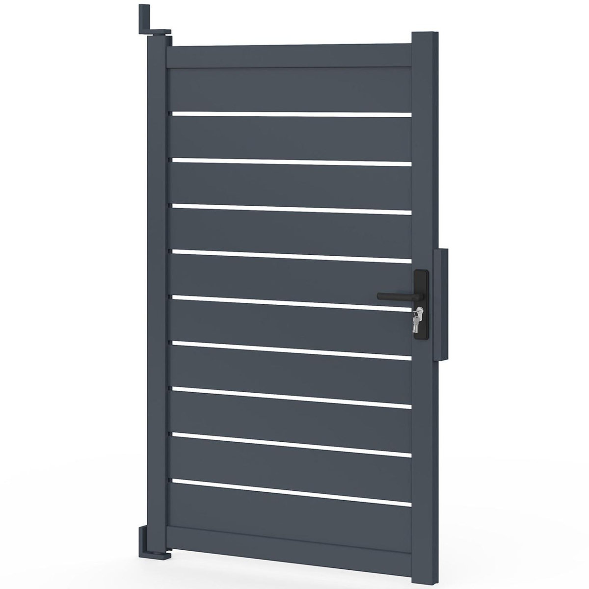 ID MARKET Portillon 100x160 cm en aluminium ajouré gris anthracite