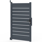 ID MARKET Portillon 100x160 cm en aluminium ajouré gris anthracite